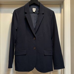 J Crew Sz 10 Navy 2 Button Blazer